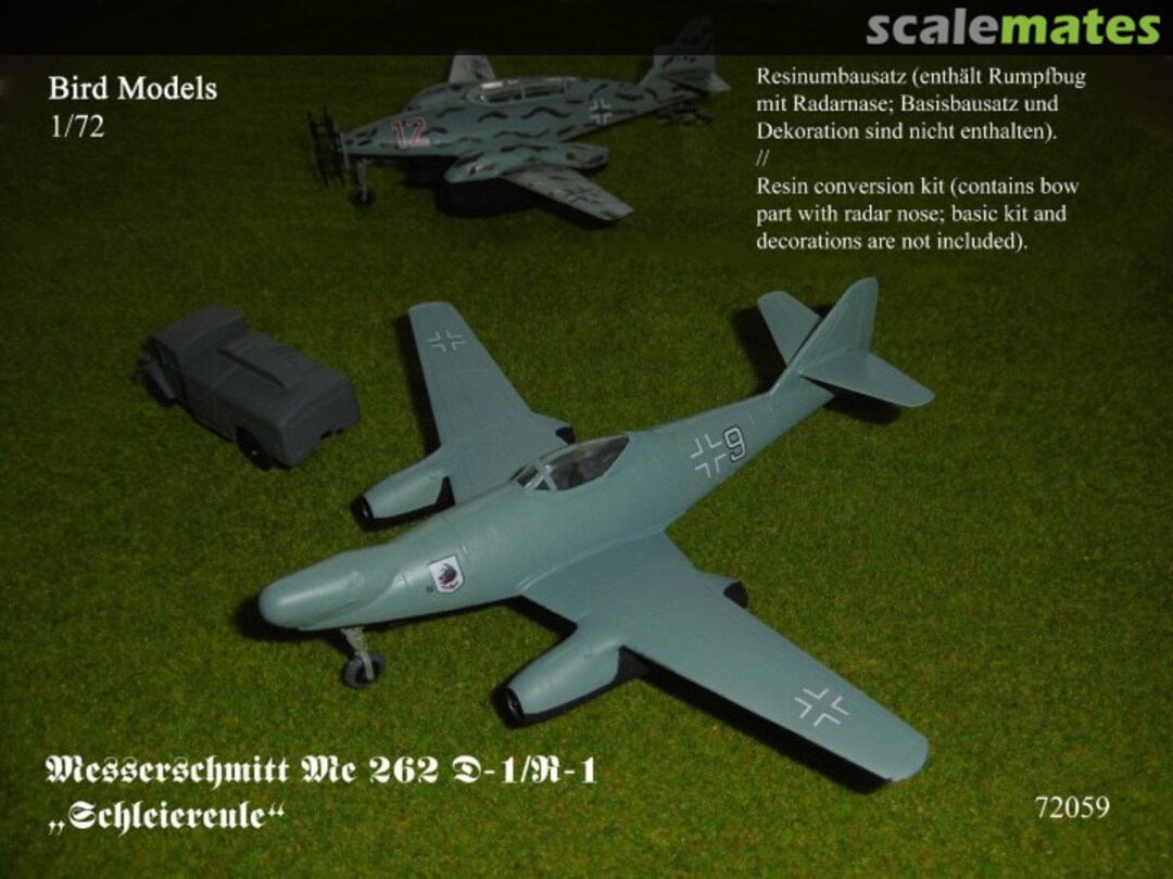 Boxart Messerschmitt Me 262 D-1/R-1 mit FuG 240 "Berlin" 72059 Bird Models