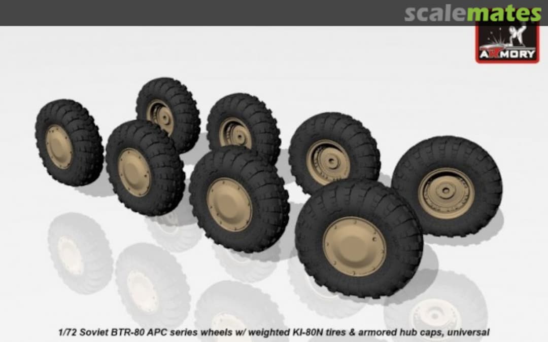 Boxart BTR-80 wheels w/ weighted tires KI-80N (armored hub) AC7324b Armory