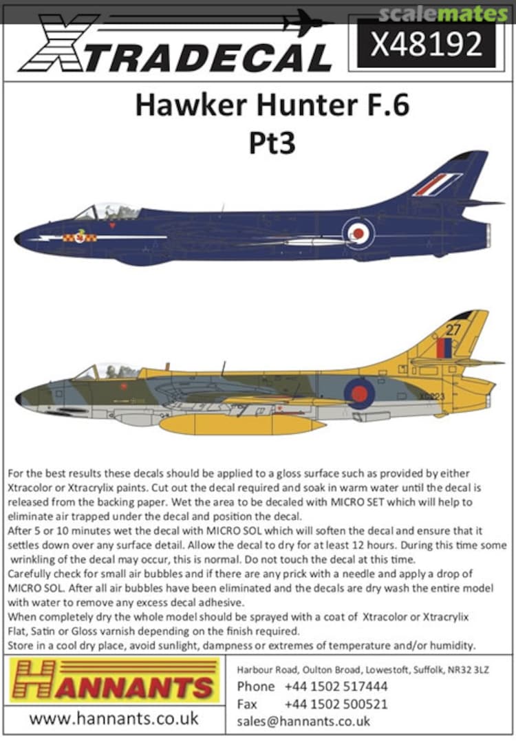 Boxart Hawker Hunter F.6 Pt.3 X48192 Xtradecal