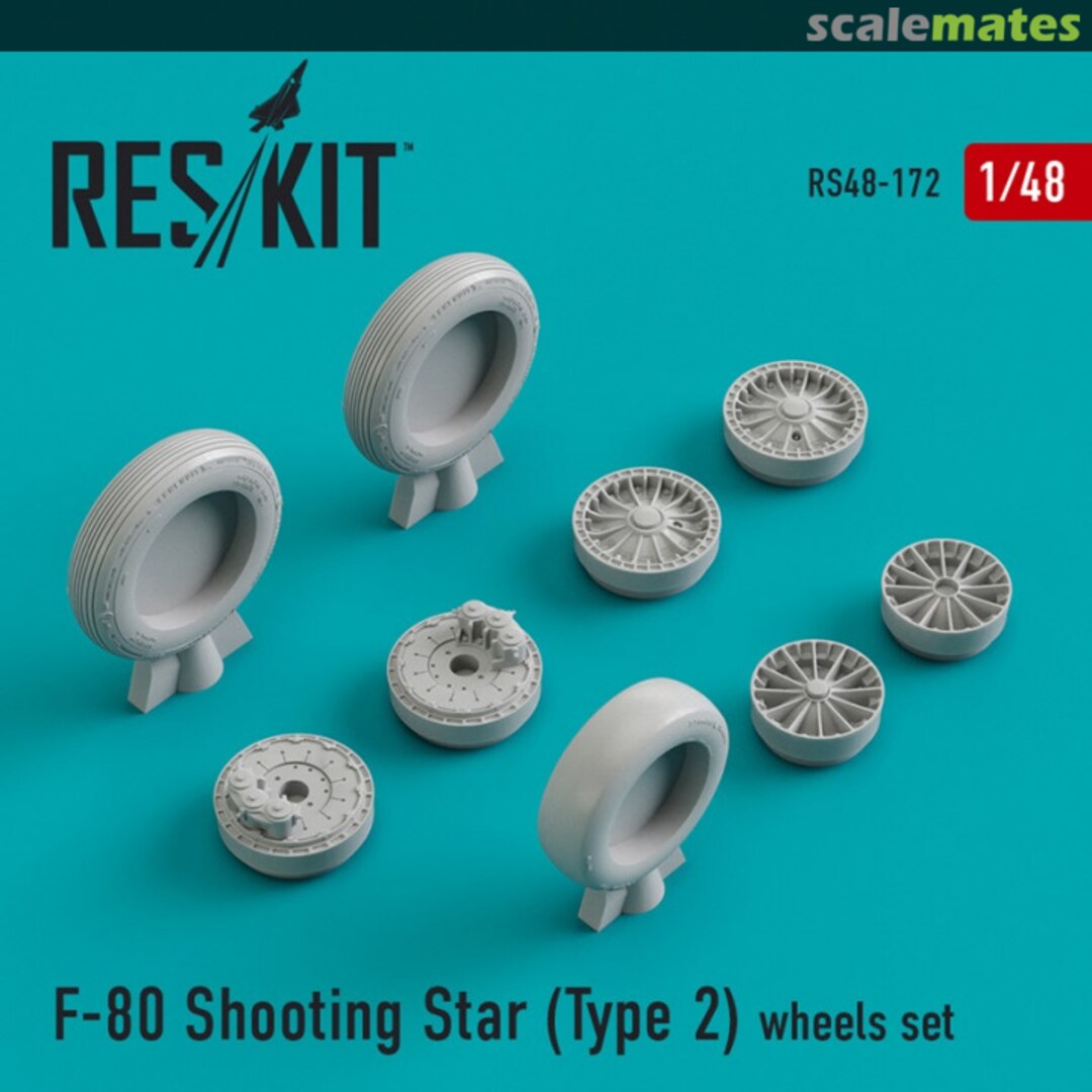 Boxart F-80B Shooting Star - wheels set RS48-0172 ResKit