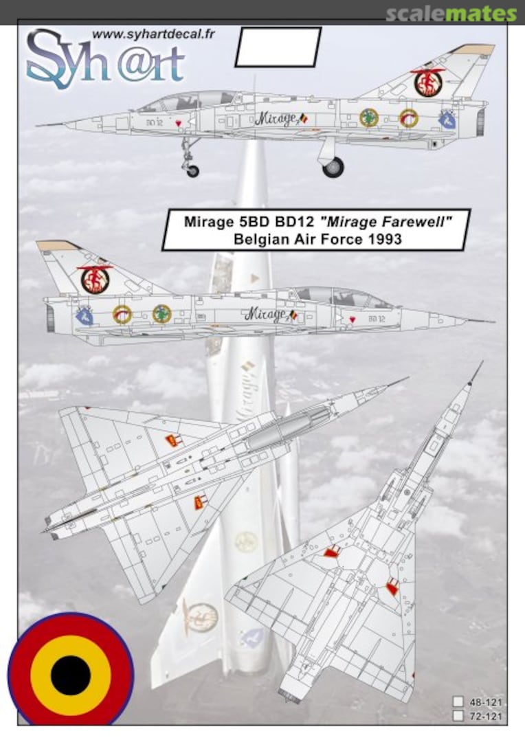 Boxart Mirage 5BD BD-12 "Mirage Farewell" Belgian Air Force 1993 48-121 Syhart