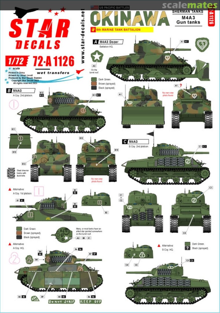 Boxart US Pacific Wars - Okinawa 72-A1126 Star Decals