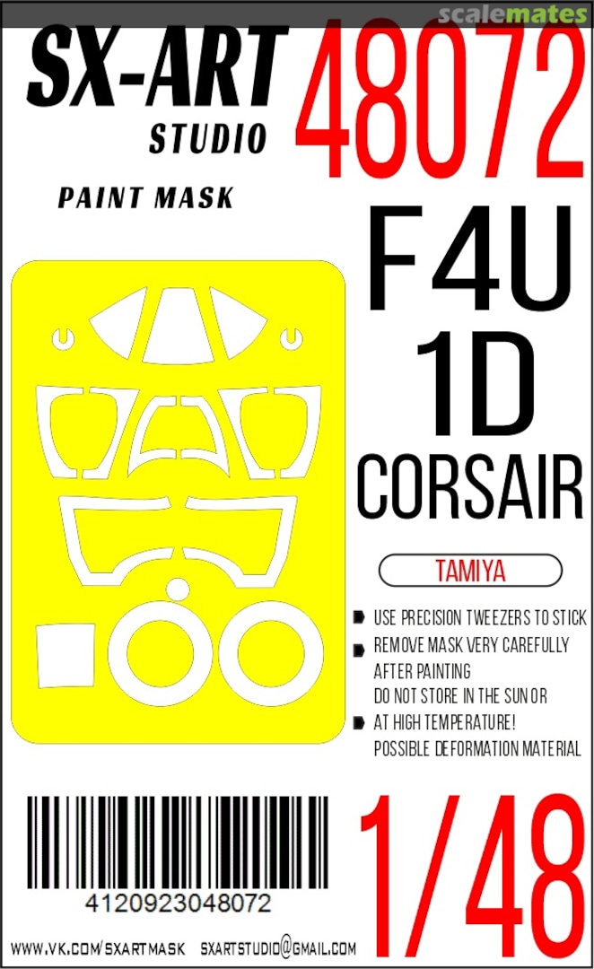 Boxart F4U-1D Corsair masks 48072 SX-Art