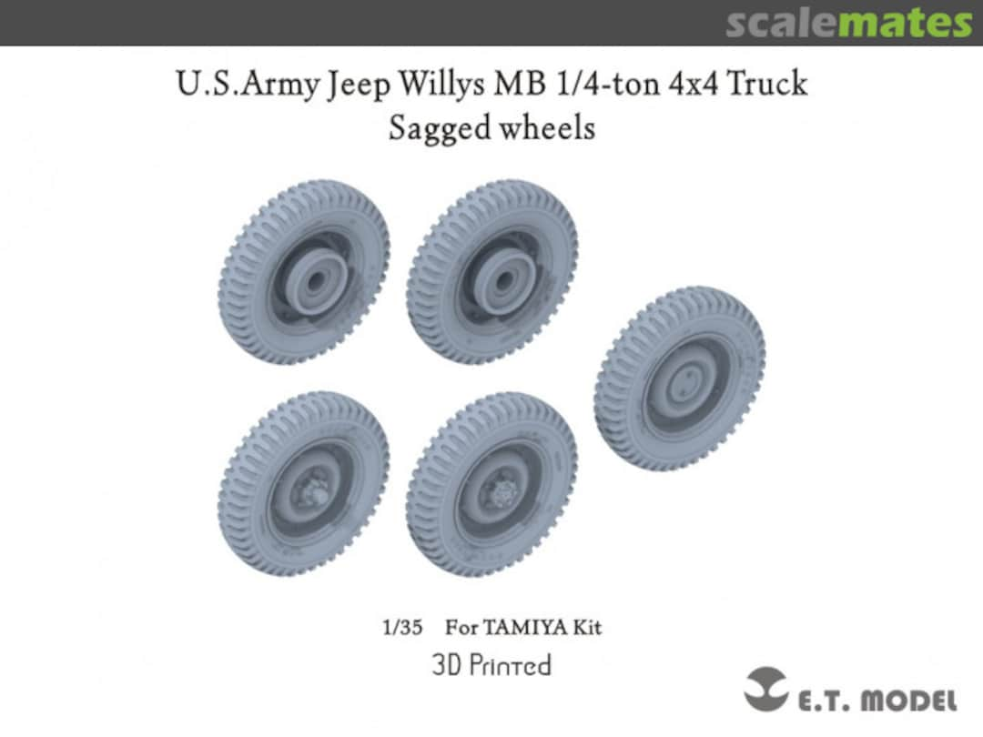 Boxart U.S.Army Jeep Willys MB 1/4-Ton 4x4 Truck Sagged Wheels P35-156 E.T. Model