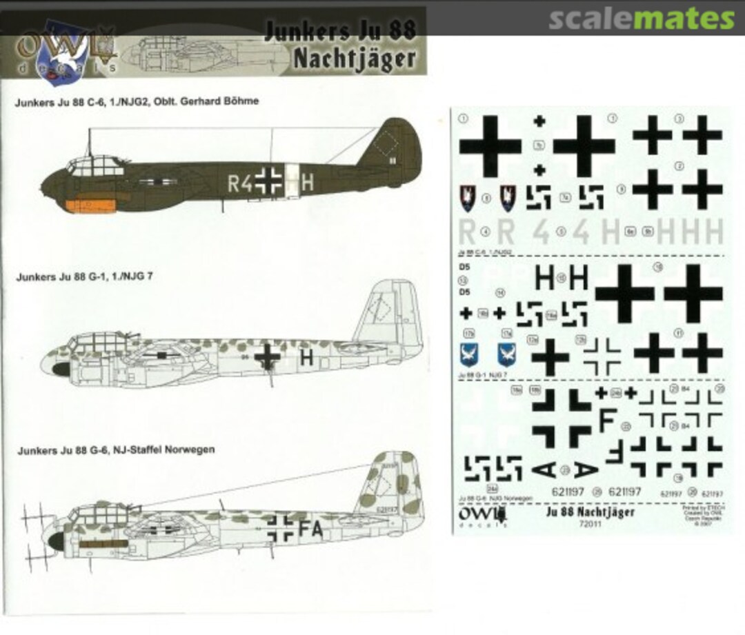 Boxart Junkers Ju 88 C-6/G-1/G-6 Nachtjäger 72011 OWL