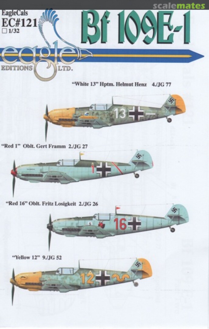 Boxart BF 109 E-1 EagleCals EC32-121 Eagle Editions