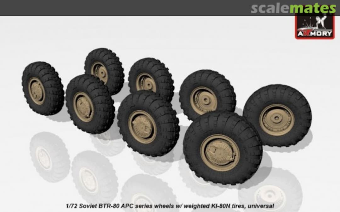 Boxart BTR-80 wheels w/ weighted tires KI-80N (unarmored hub) AC7324a Armory