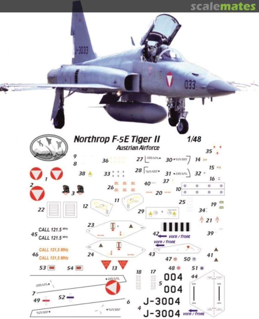 Boxart Northrop F-5E Tiger II FJ 48005 Brent-Air-Decals