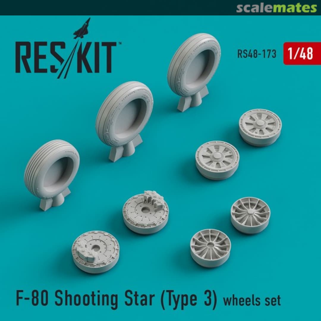 Boxart F-80C Shooting Star wheels set RS48-0173 ResKit