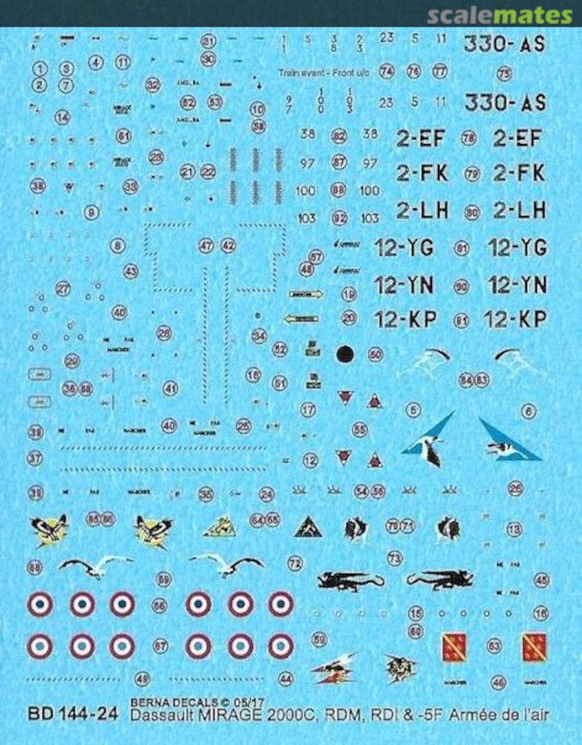 Boxart Dassault Mirage 2000C, RDM, RDI & -5F BD 144-24 Berna Decals