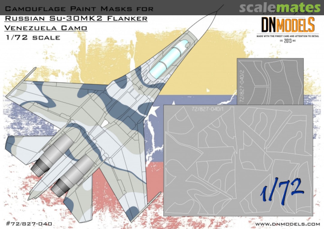 Boxart Camouflage Paint Masks for Su-30MK2 Venezuela Flanker 72/827-040 DN Models