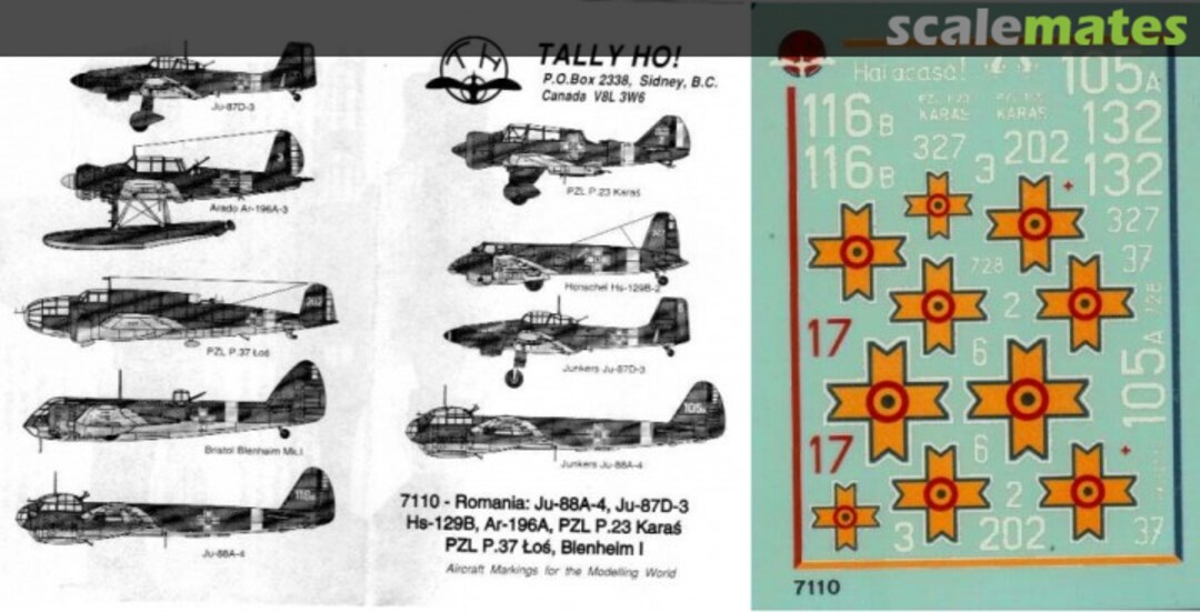 Boxart Romanian Air Force Insignias 7110 Tally Ho! (Canada)