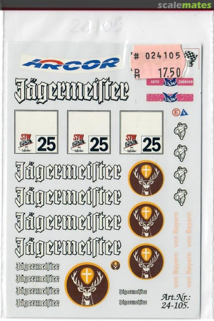 Boxart BMW 320i JAGERMEISTER, PRINCE VON BAYERN, STW 1998 24-105 DMC Decals