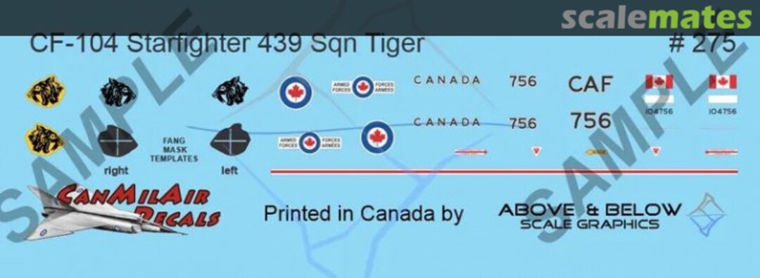 Boxart Canadair CF-104 Starfighter 275 Above & Below Graphics