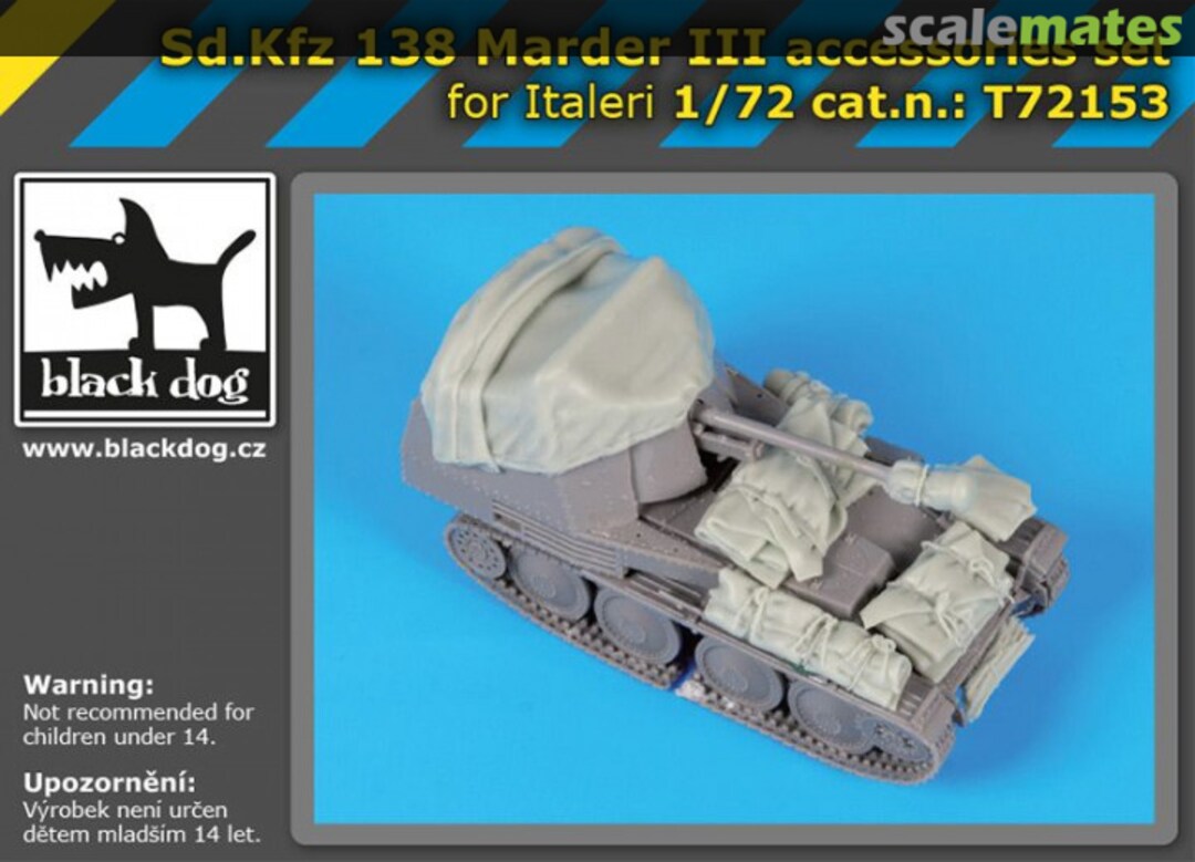 Boxart Sd.Kfz 138 Marder III accessories set - Italeri - T72153 Black Dog