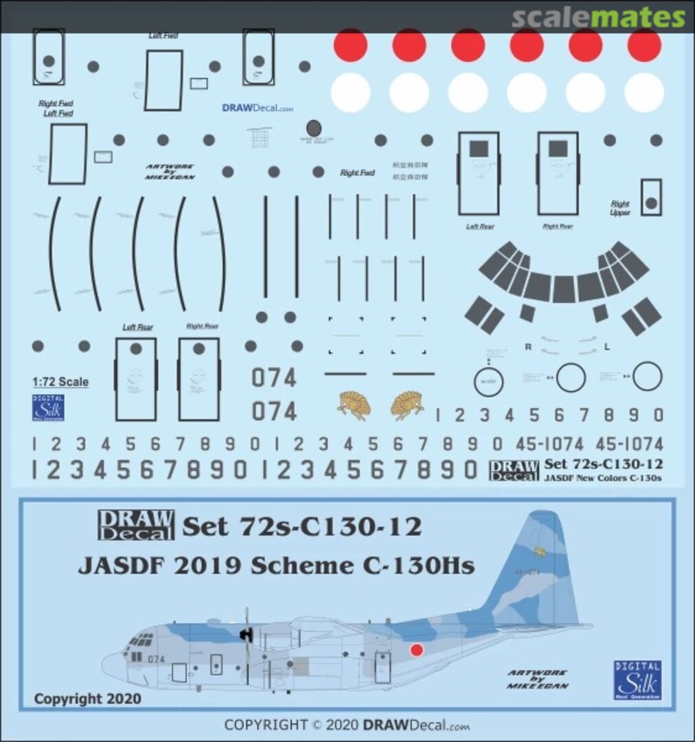 Boxart JASDF 2019 Scheme C-130Hs 72-C130-12 Draw Decal