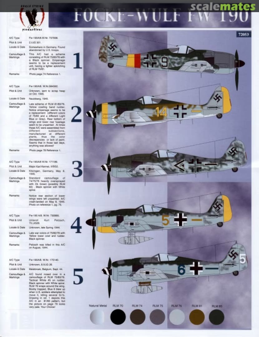 Contents Focke-Wulf Fw190 72053 Eagle Strike Productions