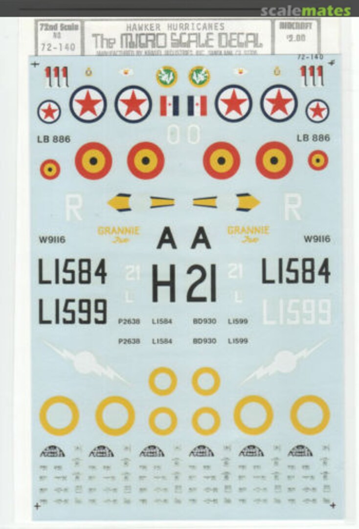 Boxart Hawker Hurricanes 72-140 Microscale