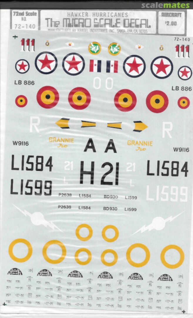 Contents Hawker Hurricanes 72-140 Microscale