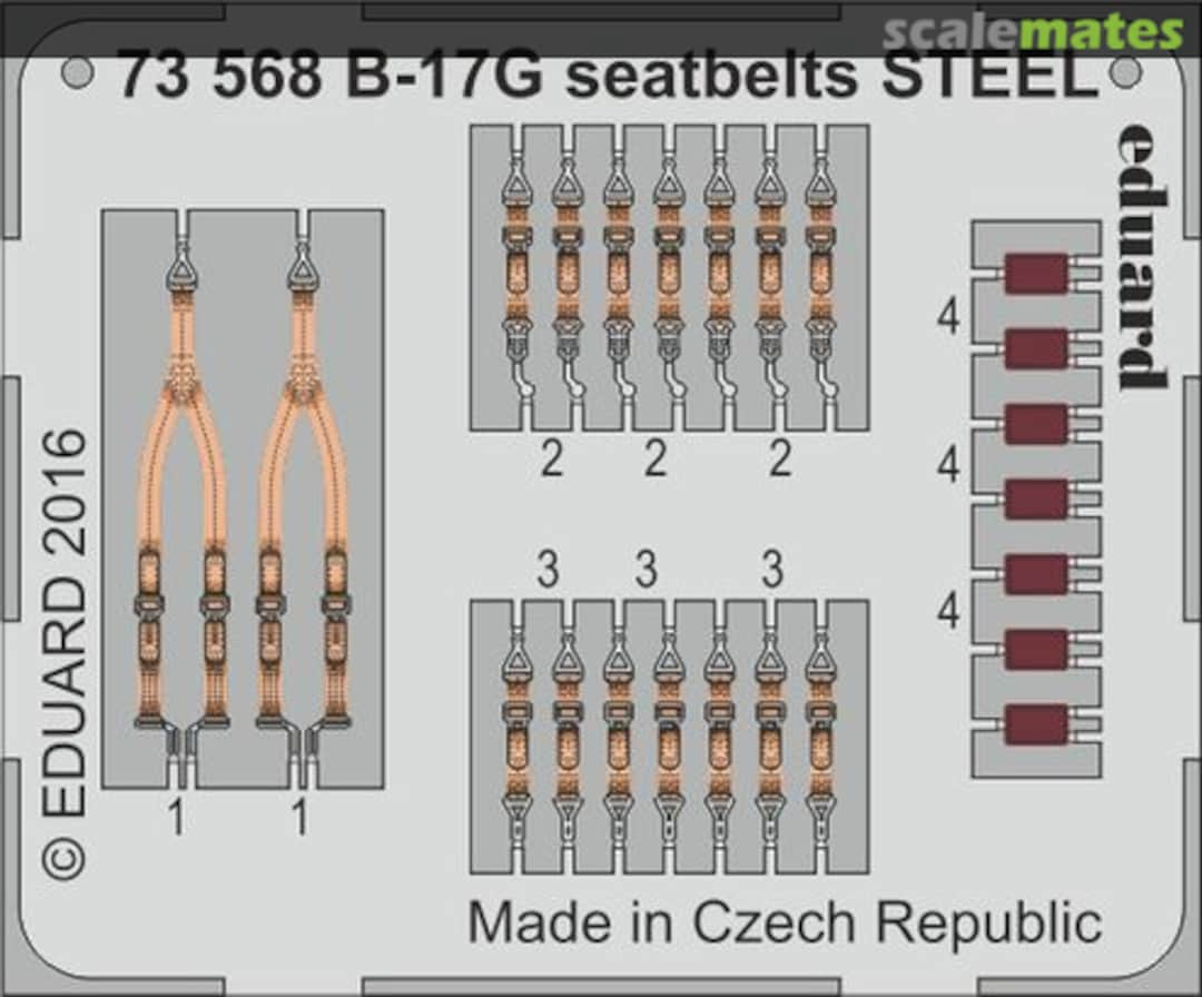 Boxart B-17G seatbelts STEEL 73568 Eduard