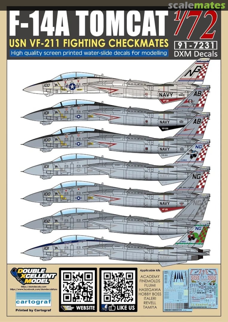 Boxart F-14A Tomcat 91-7231 DXM Decals