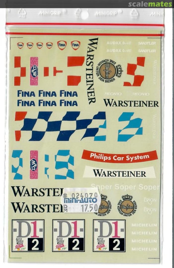 Boxart BMW 320i WARSTEINER, S. SOPER, STW 1996 24-070 DMC Decals