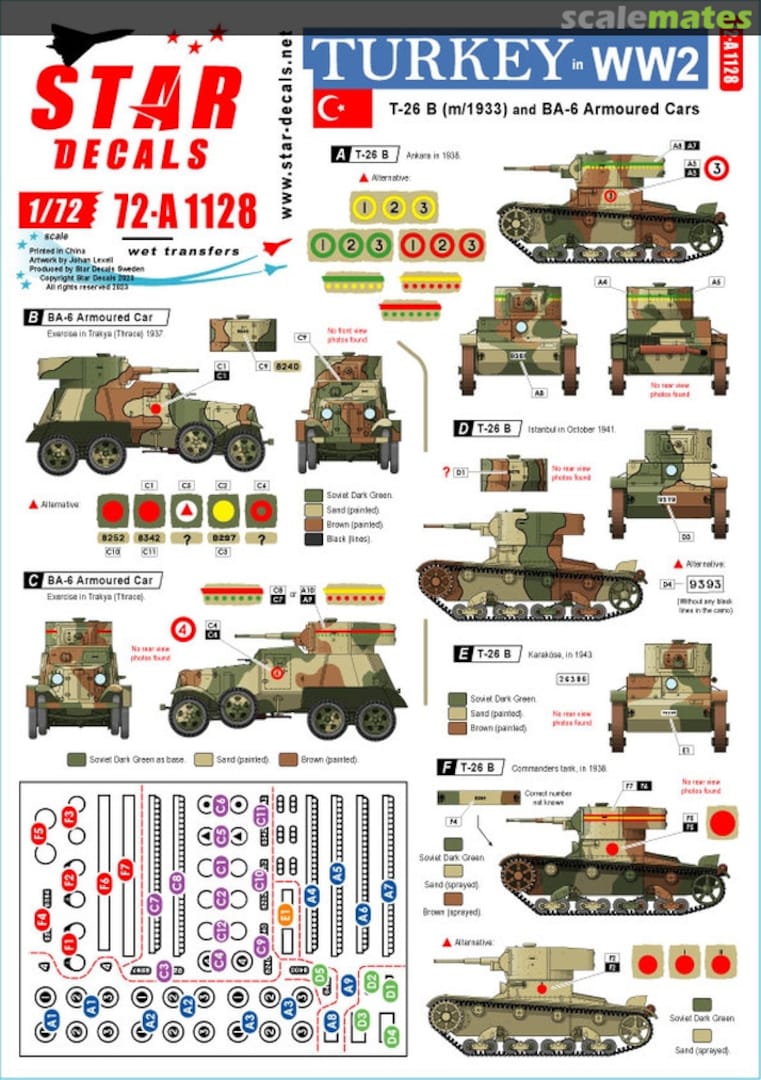 Boxart Turkey in WW2 72-A1128 Star Decals