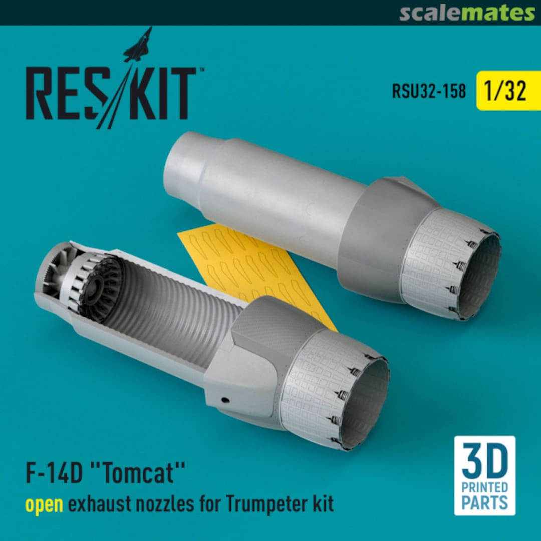 Boxart F-14D Tomcat open exhaust nozzles (Trumpeter) (3D Printed) RSU32-0158 ResKit