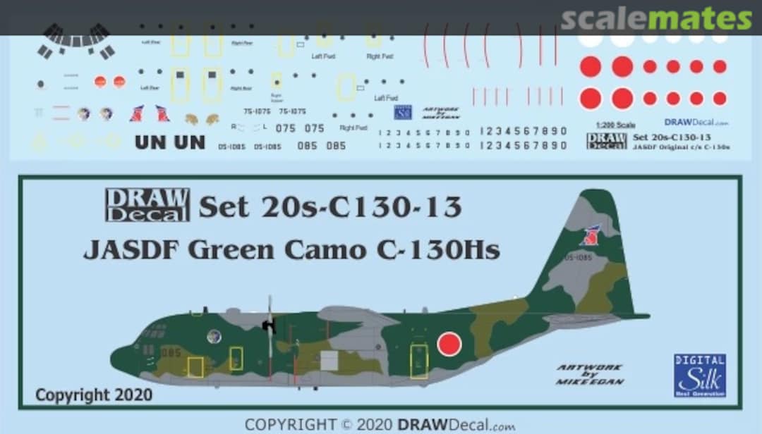 Boxart JASDF Green Camo Scheme C-130Hs 20-C130-13 Draw Decal