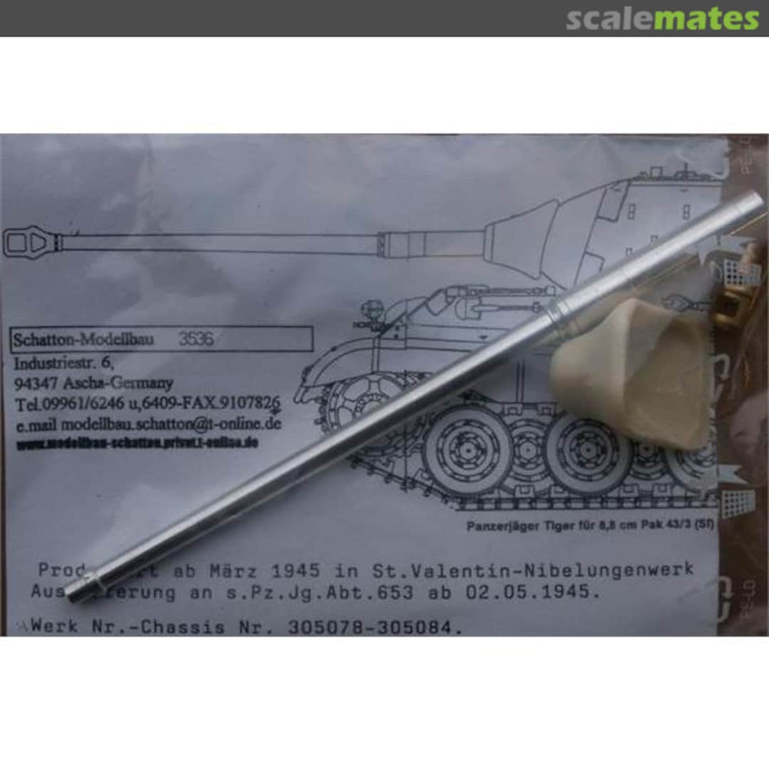 Boxart 8,8cm Pak Jagdtiger Umbauset 3536 Schatton Modellbau