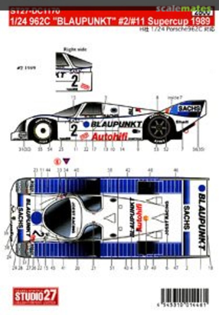 Boxart 962C BLAUPUNKT #2/#11 Supercup 1986 ST27-DC1170 Studio27