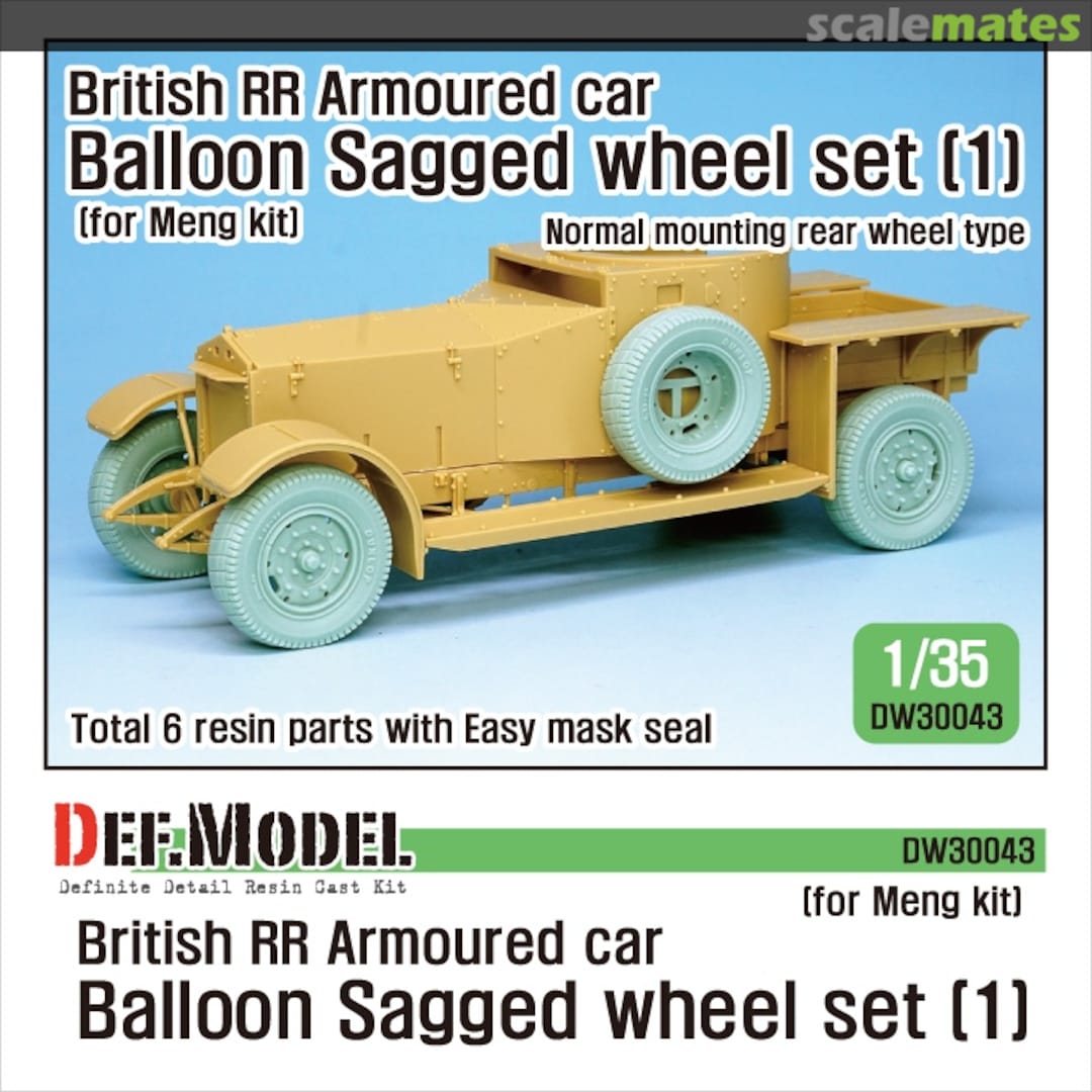 Boxart RR Armoured Car Baloon Sagged Wheel Set (1) DW30043 Def.Model