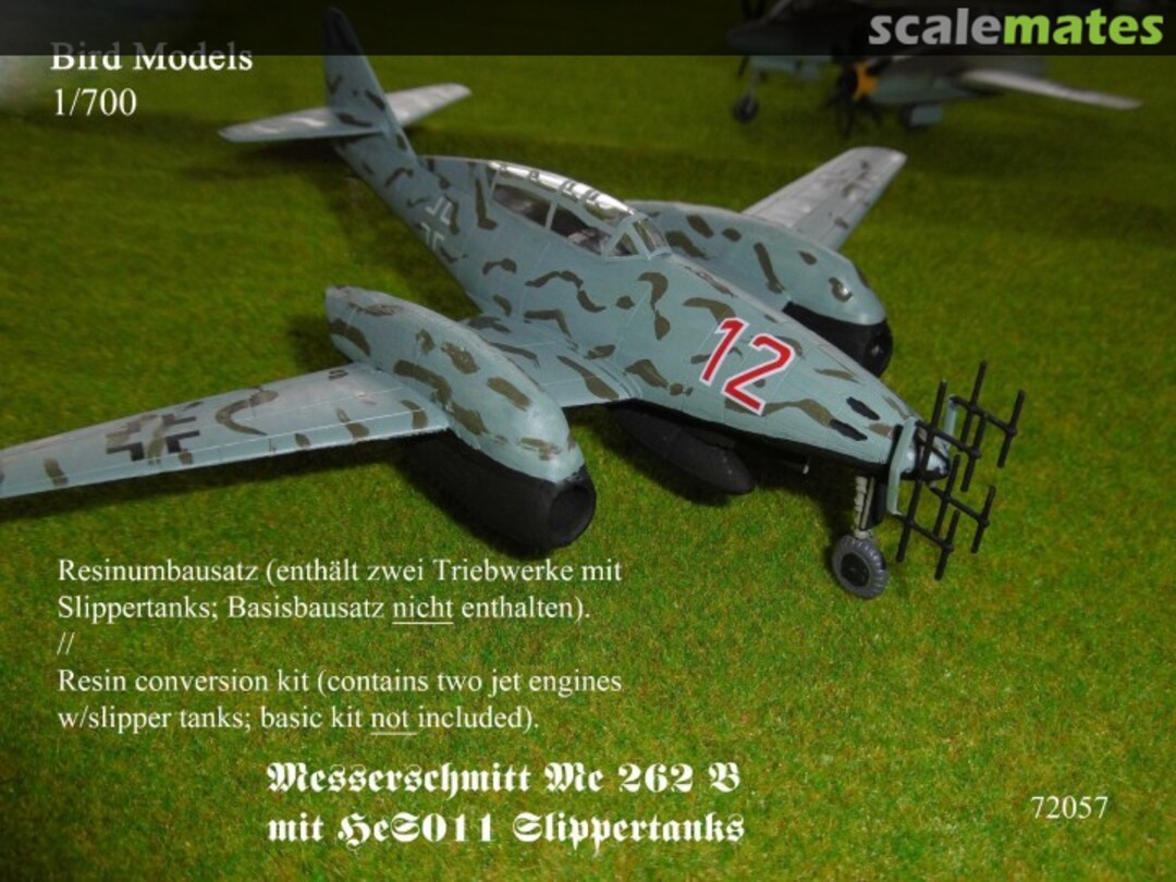 Boxart Messerschmitt Me 262 B mit HeS011 Slippertanks 72057 Bird Models