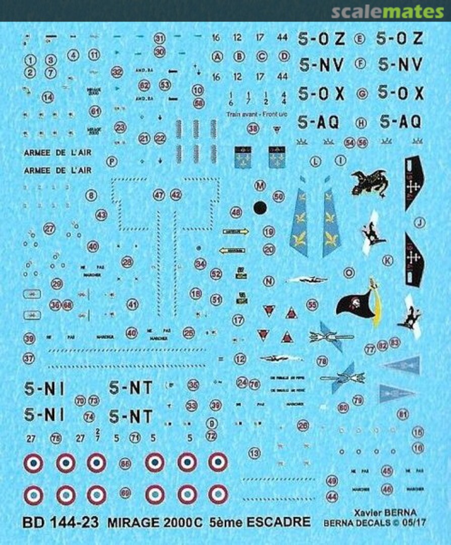 Boxart Dassault Mirage 2000C BD 144-23 Berna Decals