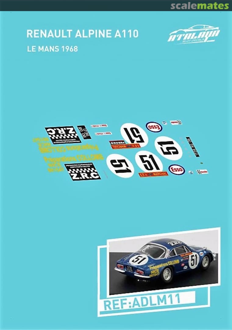 Boxart Alpine A110 [1736 RG06] "ESSO" ADLM11 Atalaya Slot Decals