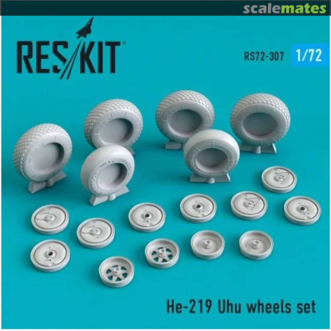 Boxart He 219 Uhu - wheels set RS72-0307 ResKit