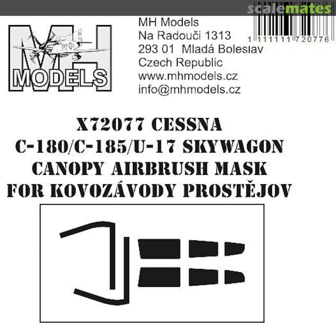 Boxart Cessna C-180/C-185/U-17 Skywagon Canopy Airbrush Mask X72077 MH Models