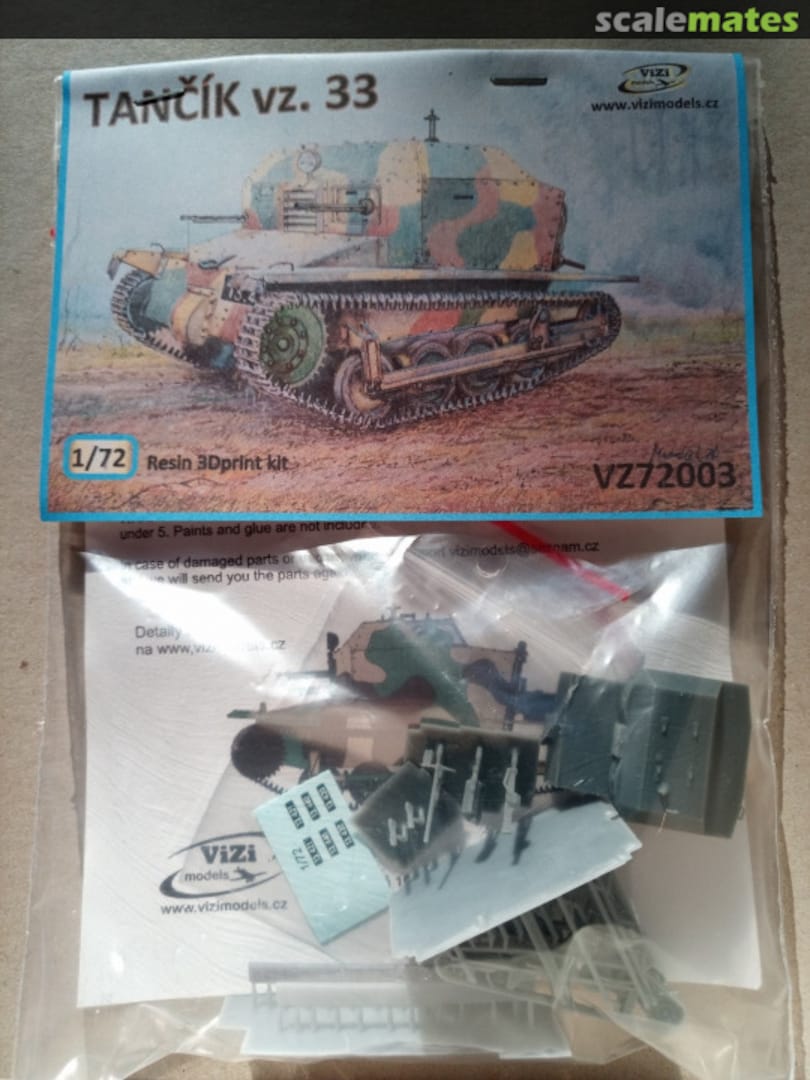 Boxart Tančík vz. 33 (Tankette Praga 33) VZ72003 ViZi models