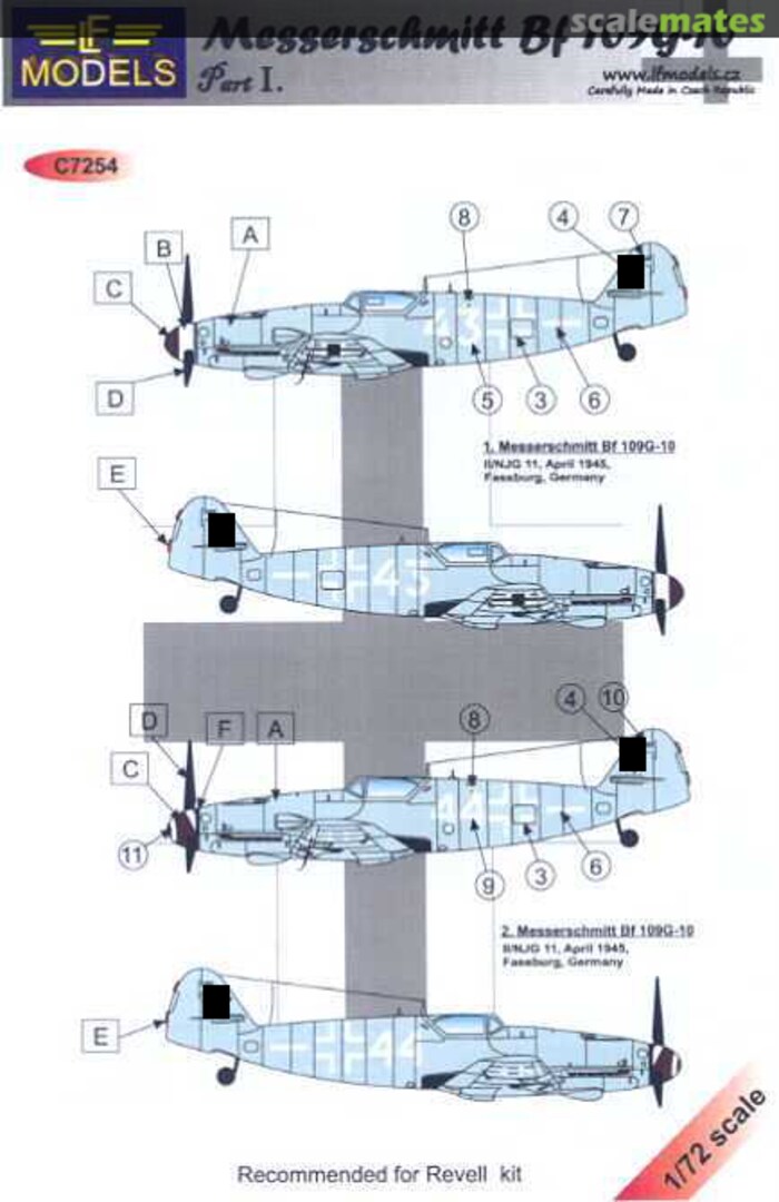 Boxart Messerschmitt Bf 109 G-10, Part I C7254 LF Models