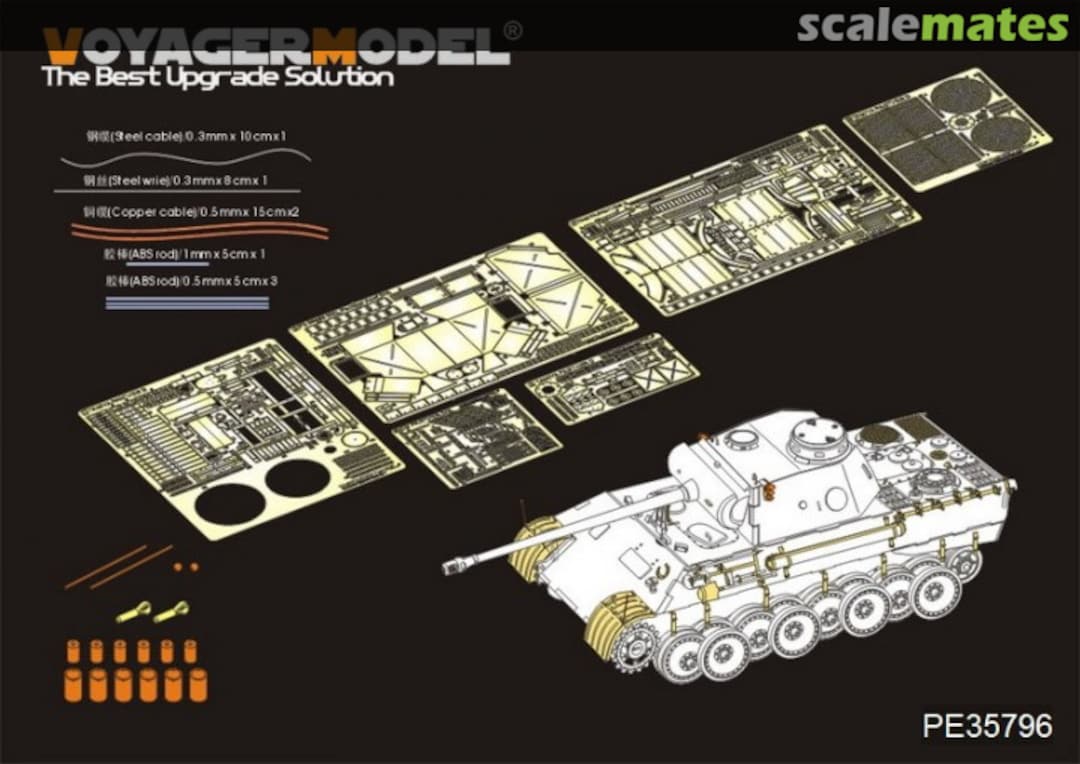 Boxart WWII German Panther D Basic Parts (Tamiya) PE35796 Voyager Model