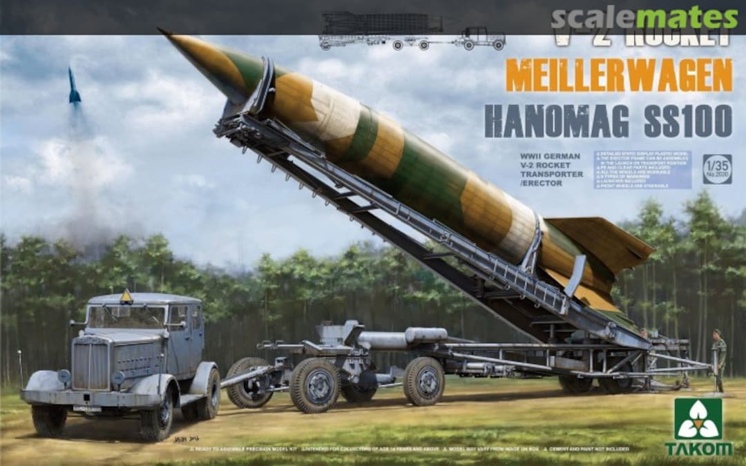 Boxart V-2 Rocket Meillerwagen Hanomag SS100 2030 Takom