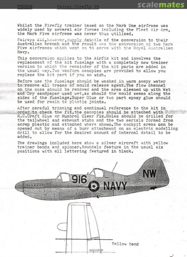 Boxart Fairey Firefly T5 Trainer FTC018 The Final Touch