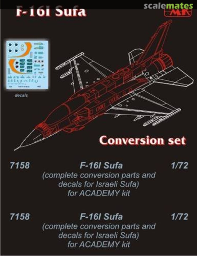 Boxart F-16I Sufa - conversion set 7158 CMK