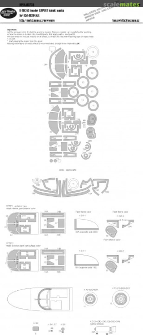 Boxart B-26C-50 Invader EXPERT kabuki masks NWAM0738 New Ware