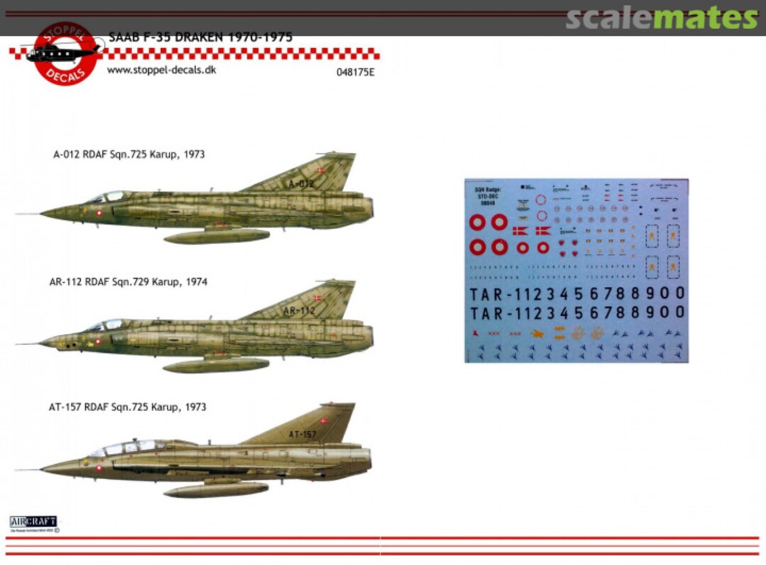 Boxart Saab F-35 Draken 1970-1975 048175E Stoppel Decals