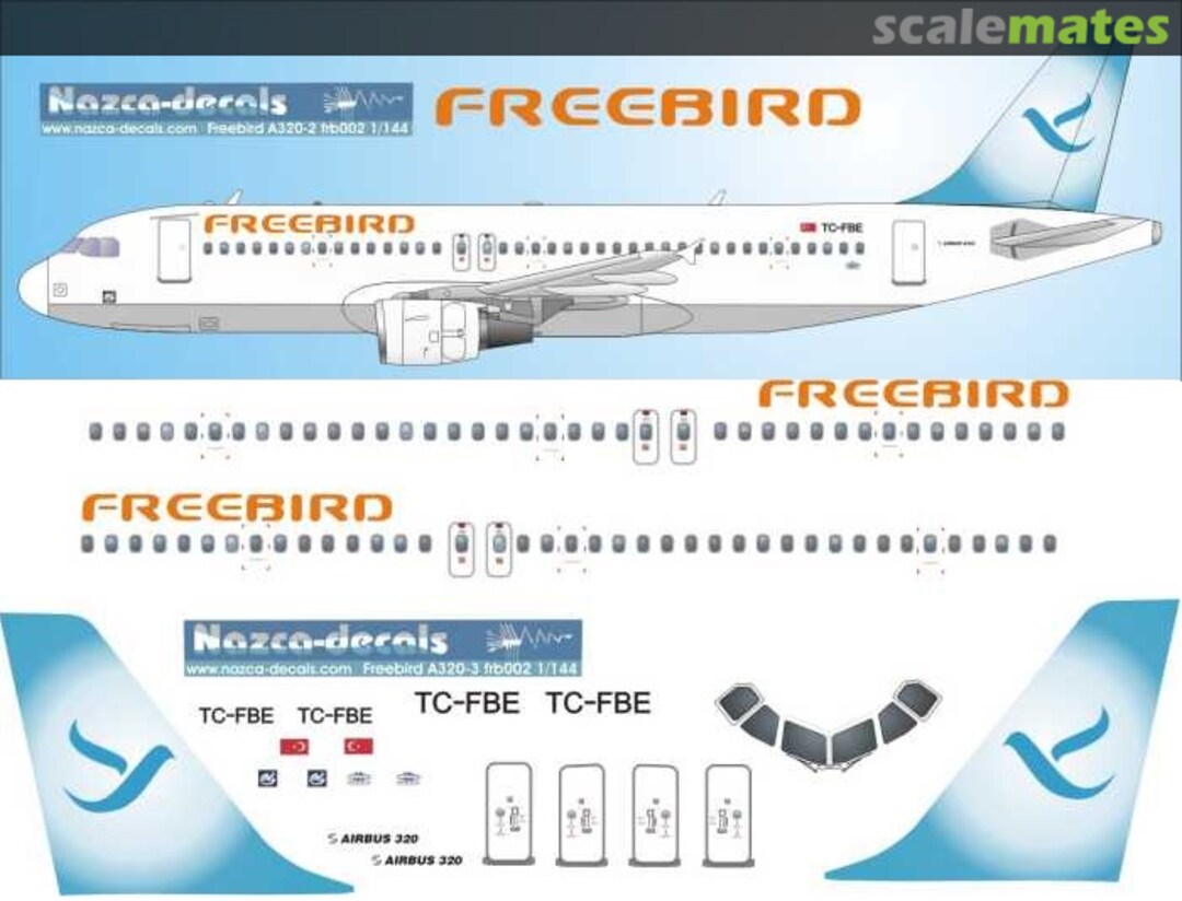 Boxart Airbus A320-212 FRB002 Nazca decals