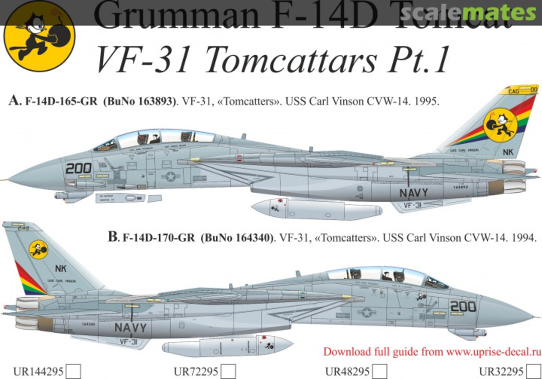 Boxart Grumman F-14D Tomcat VF-31 Tomcattars Pt.1 UR72295 UpRise