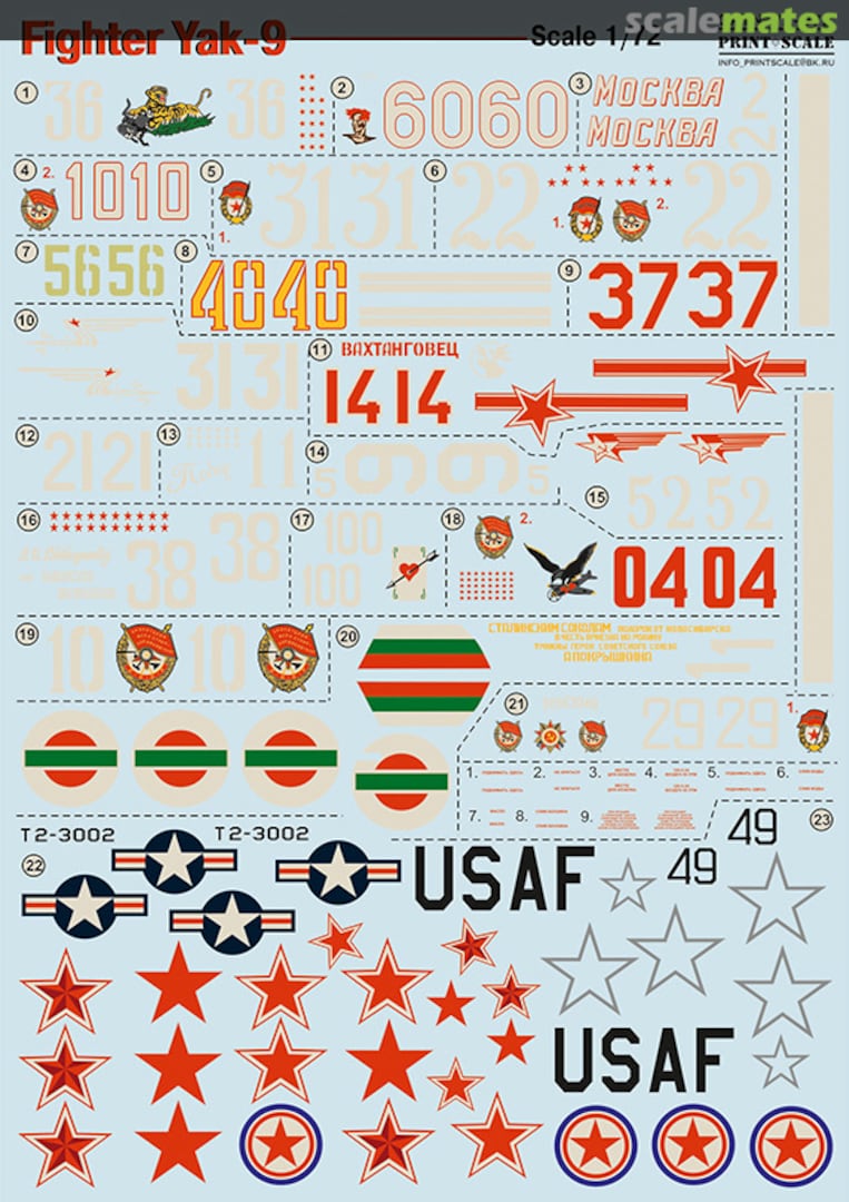 Boxart Yak-9 72-072 Print Scale