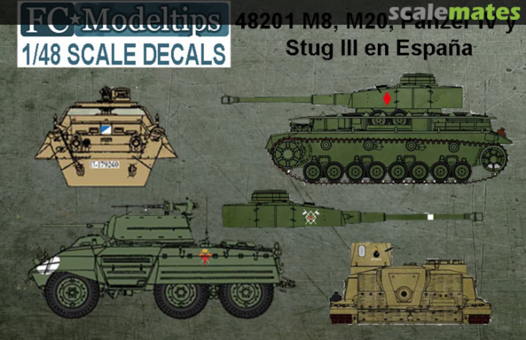 Boxart Panzer IV, Stug III, M8, M20 in Spain 48201 FC Modeltips