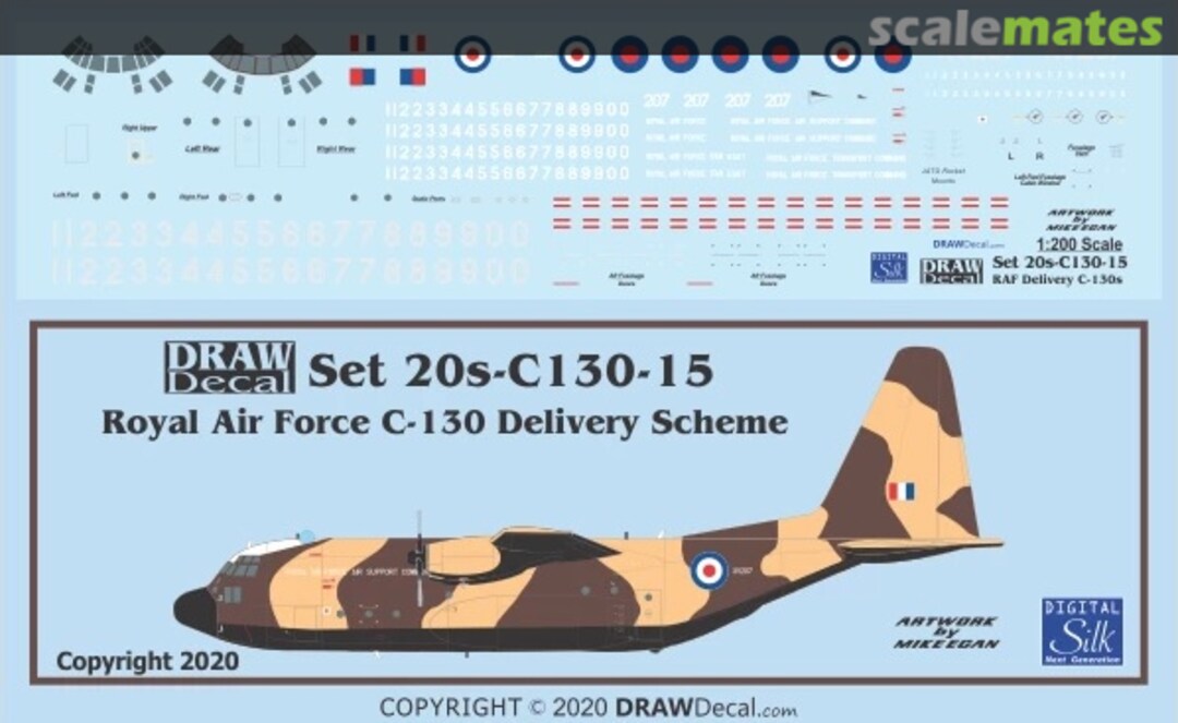 Boxart Royal Air Force C-130Ks, Delivery Scheme 20-C130-15 Draw Decal